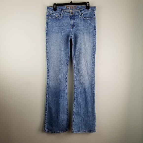 ABERCROMBIE & FITCH Emma Flare 5 Pocket Denim Jeans Sz 8L - Picture 1 of 5